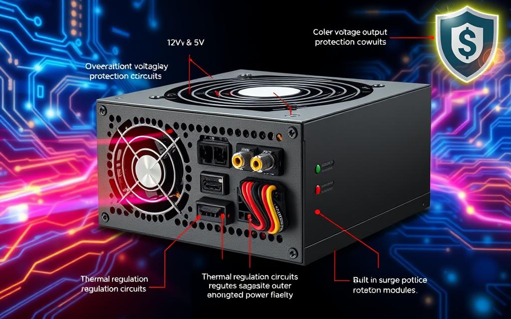 PSU features related to voltage outputs and safety protocols