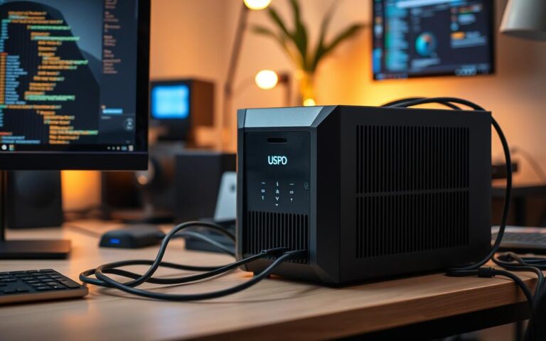 a ups connects your computer and a power source